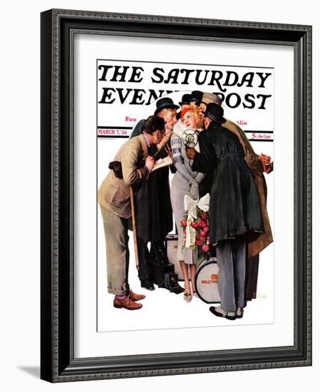 "Hollywood Starlet" Saturday Evening Post Cover, March 7,1936-Norman Rockwell-Framed Giclee Print