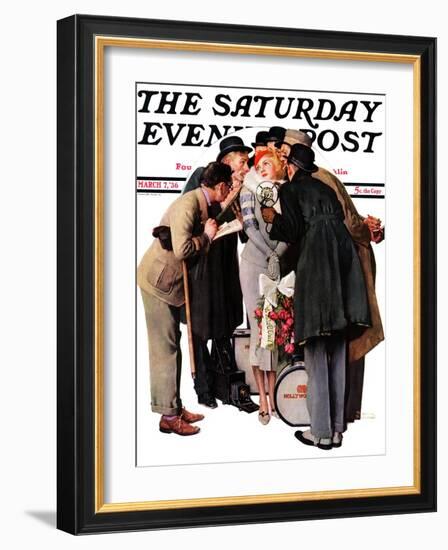 "Hollywood Starlet" Saturday Evening Post Cover, March 7,1936-Norman Rockwell-Framed Giclee Print