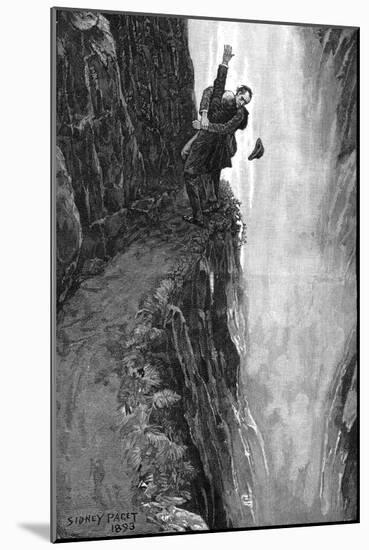 Holmes and Moriarty Fighting over the Reichenbach Falls, 1896-Sidney Edward Paget-Mounted Giclee Print