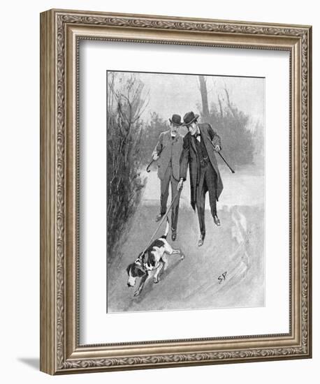 Holmes and Watson, Dog, C20-Sidney Paget-Framed Photographic Print