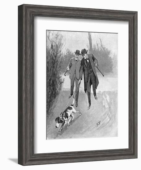 Holmes and Watson, Dog, C20-Sidney Paget-Framed Photographic Print