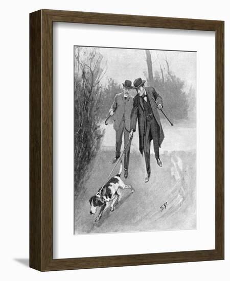 Holmes and Watson, Dog, C20-Sidney Paget-Framed Photographic Print