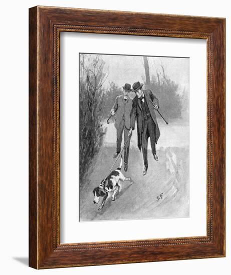 Holmes and Watson, Dog, C20-Sidney Paget-Framed Photographic Print