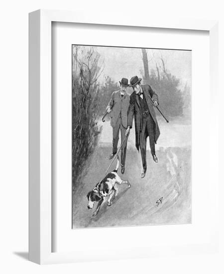 Holmes and Watson, Dog, C20-Sidney Paget-Framed Photographic Print