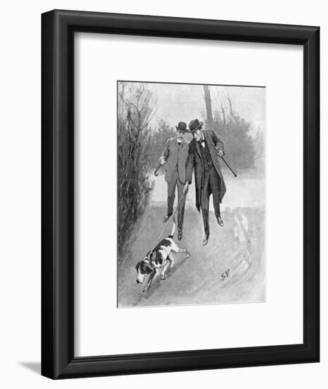 Holmes and Watson, Dog, C20-Sidney Paget-Framed Photographic Print