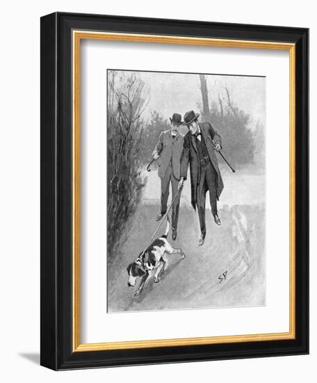 Holmes and Watson, Dog, C20-Sidney Paget-Framed Photographic Print