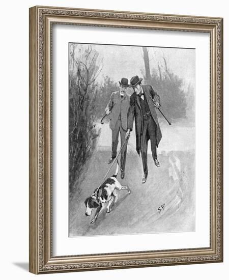 Holmes and Watson, Dog, C20-Sidney Paget-Framed Photographic Print