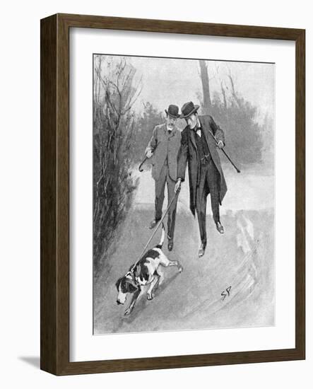 Holmes and Watson, Dog, C20-Sidney Paget-Framed Photographic Print