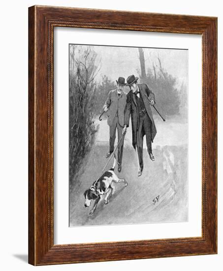 Holmes and Watson, Dog, C20-Sidney Paget-Framed Photographic Print