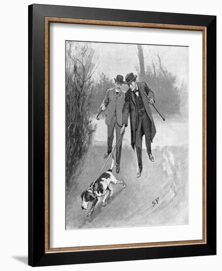 Holmes and Watson, Dog, C20-Sidney Paget-Framed Photographic Print