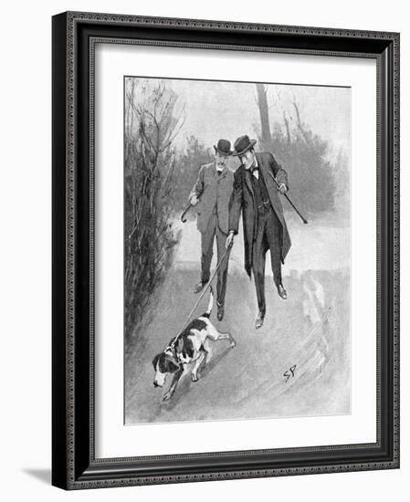 Holmes and Watson, Dog, C20-Sidney Paget-Framed Photographic Print