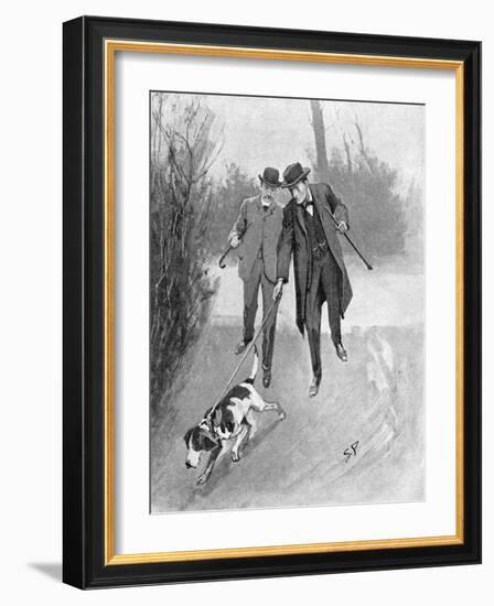 Holmes and Watson, Dog, C20-Sidney Paget-Framed Photographic Print