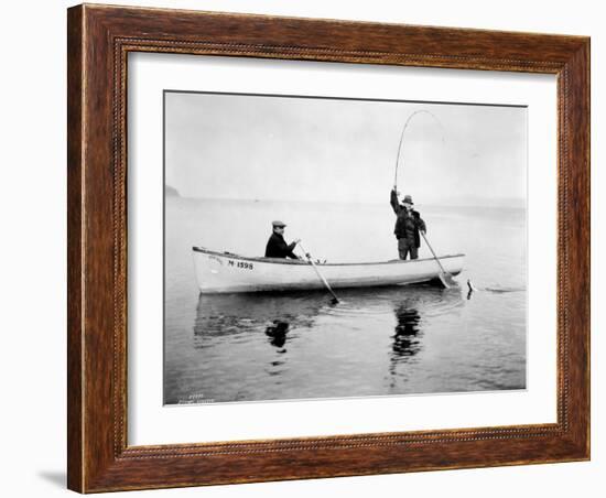 Holmes Harbor, Whidbey Island, Landing Fish, 1931-Asahel Curtis-Framed Giclee Print