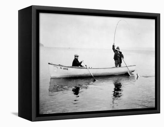 Holmes Harbor, Whidbey Island, Landing Fish, 1931-Asahel Curtis-Framed Premier Image Canvas