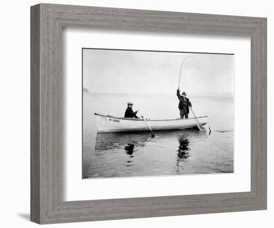 Holmes Harbor, Whidbey Island, Landing Fish, 1931-Asahel Curtis-Framed Giclee Print