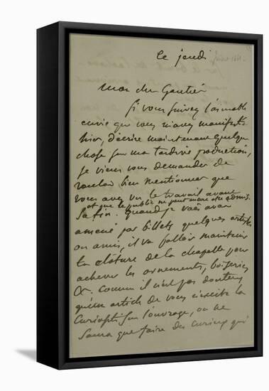 Holograph Letter to Theophile Gautier, August 4, 1861-Eugene Delacroix-Framed Premier Image Canvas