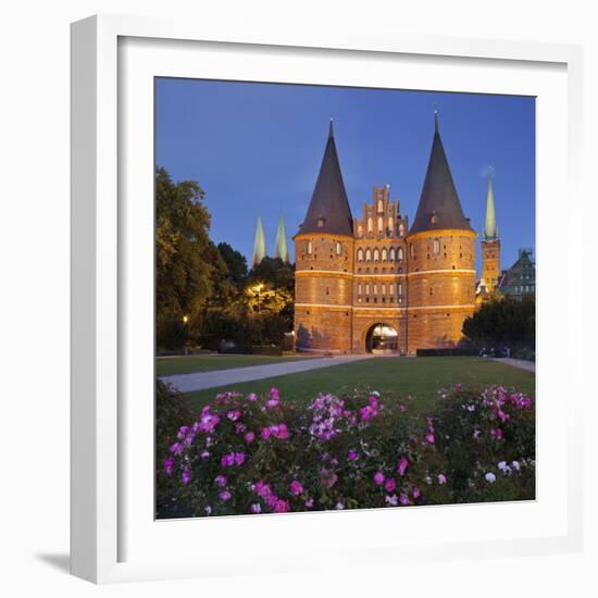 Holsten Gate, Holstentorplatz (Square), LŸbeck (City), Schleswig-Holstein, Germany-Rainer Mirau-Framed Photographic Print