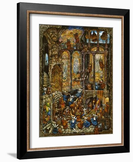 Holy Cats 2 with Nuns-Bill Bell-Framed Giclee Print