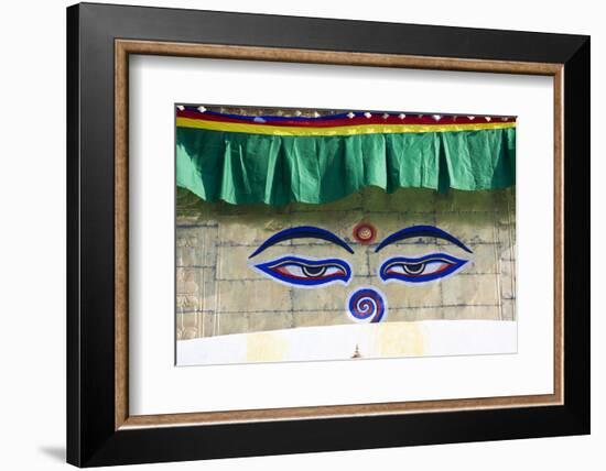 Holy Eyes of the Monkey Temple, Kathmandu, Nepal-Peter Adams-Framed Photographic Print