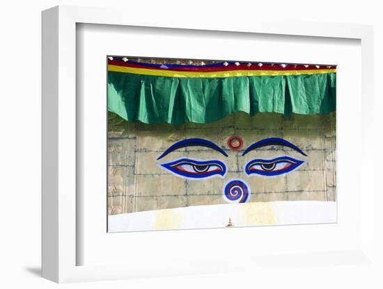 Holy Eyes of the Monkey Temple, Kathmandu, Nepal-Peter Adams-Framed Photographic Print