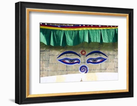 Holy Eyes of the Monkey Temple, Kathmandu, Nepal-Peter Adams-Framed Photographic Print