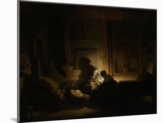 Holy Family at Night-Rembrandt van Rijn-Mounted Art Print