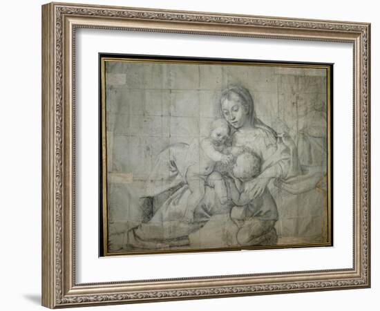 Holy Family at Rest with the Infant St. John the Baptist-Domenichino-Framed Giclee Print