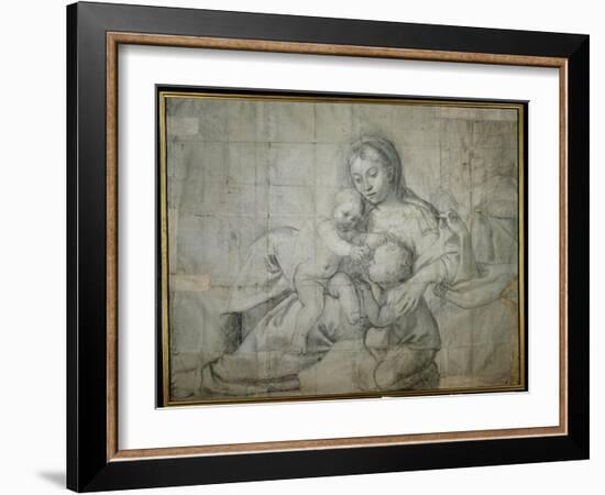 Holy Family at Rest with the Infant St. John the Baptist-Domenichino-Framed Giclee Print