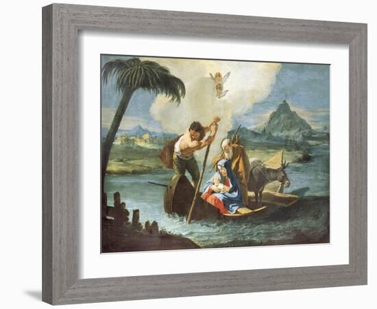 Holy Family Crossing Nile on their Flight into Egypt-Francesco Fontebasso-Framed Giclee Print