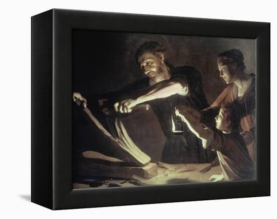 Holy Family in the Carpentery Shop-Gerrit van Honthorst-Framed Premier Image Canvas