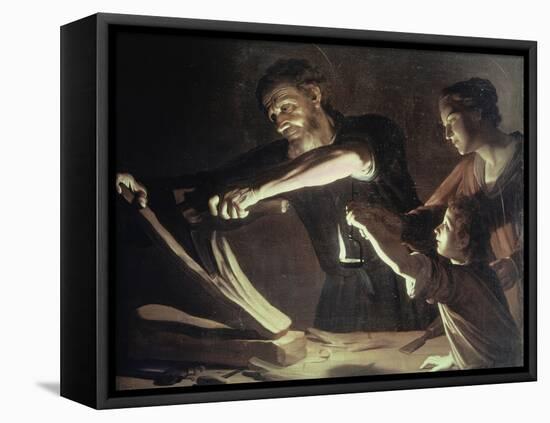 Holy Family in the Carpentery Shop-Gerrit van Honthorst-Framed Premier Image Canvas