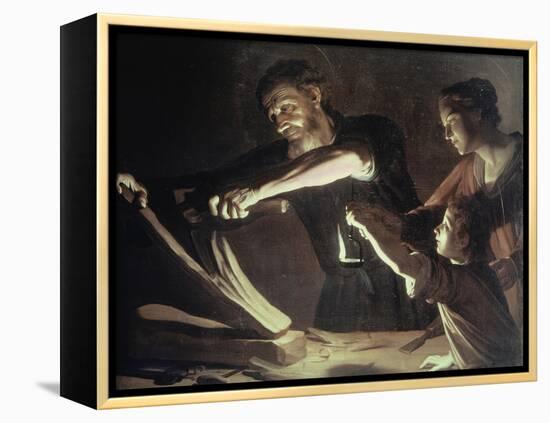 Holy Family in the Carpentery Shop-Gerrit van Honthorst-Framed Premier Image Canvas