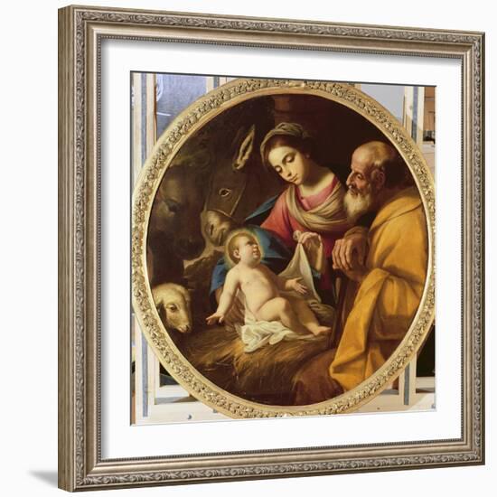 Holy Family (Tondo)-Andrea Vaccaro-Framed Giclee Print