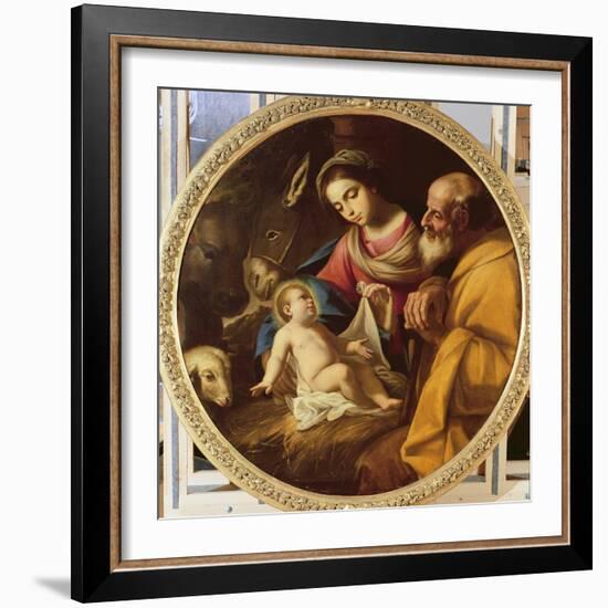 Holy Family (Tondo)-Andrea Vaccaro-Framed Giclee Print