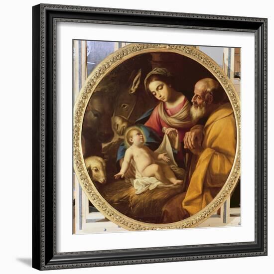 Holy Family (Tondo)-Andrea Vaccaro-Framed Giclee Print