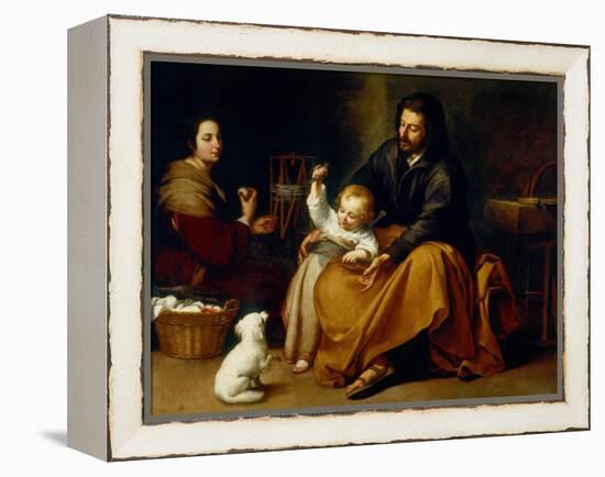 Holy Family with Baby Sparrow-Bartolome Esteban Murillo-Framed Premier Image Canvas