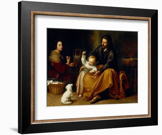 Holy Family with Baby Sparrow-Bartolome Esteban Murillo-Framed Giclee Print