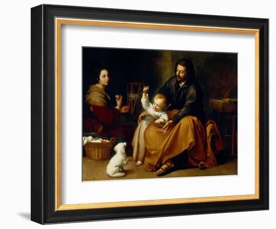 Holy Family with Baby Sparrow-Bartolome Esteban Murillo-Framed Giclee Print