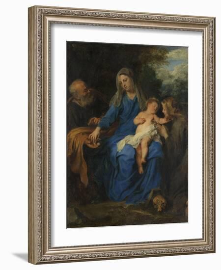 Holy Family with Mary Magdalene-Anthony Van Dyck-Framed Art Print