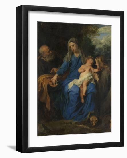 Holy Family with Mary Magdalene-Anthony Van Dyck-Framed Art Print