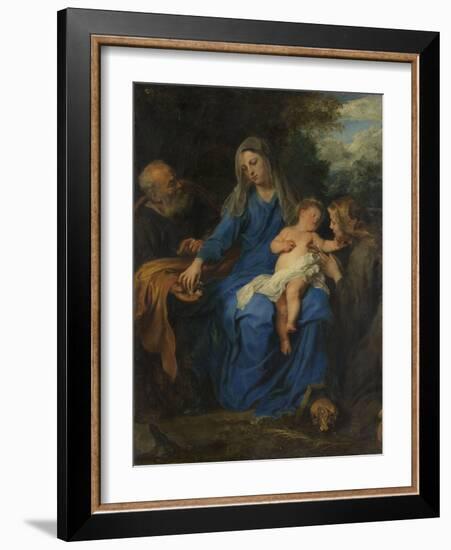 Holy Family with Mary Magdalene-Anthony Van Dyck-Framed Art Print