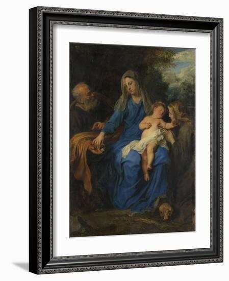 Holy Family with Mary Magdalene-Anthony Van Dyck-Framed Art Print