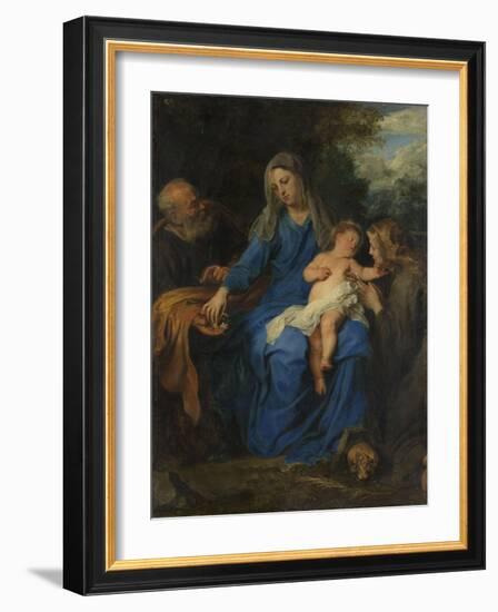 Holy Family with Mary Magdalene-Anthony Van Dyck-Framed Art Print