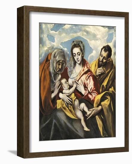 Holy Family with Saint Anne-El Greco-Framed Art Print