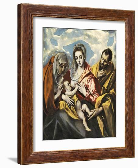 Holy Family with Saint Anne-El Greco-Framed Art Print