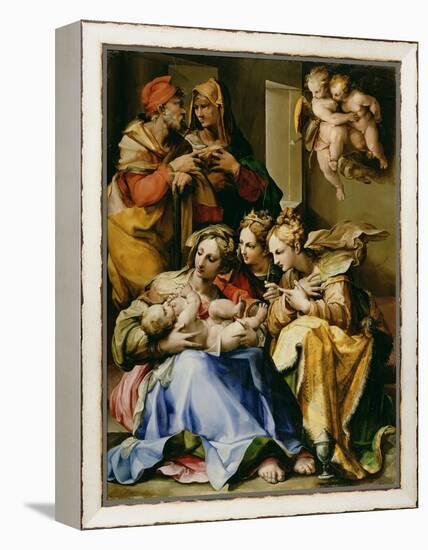 Holy Family with Saints Anne, Catherine of Alexandria, and Mary Magdalene, c.1560-9-Nosadella-Framed Premier Image Canvas