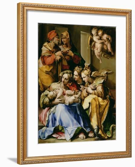 Holy Family with Saints Anne, Catherine of Alexandria, and Mary Magdalene, c.1560-9-Nosadella-Framed Giclee Print