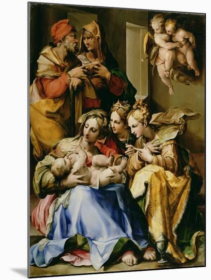 Holy Family with Saints Anne, Catherine of Alexandria, and Mary Magdalene, c.1560-9-Nosadella-Mounted Giclee Print