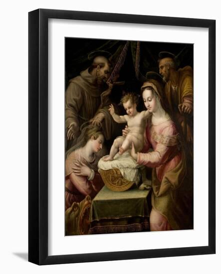 Holy Family with Saints Margaret and Francis, 1578-Lavinia Fontana-Framed Giclee Print