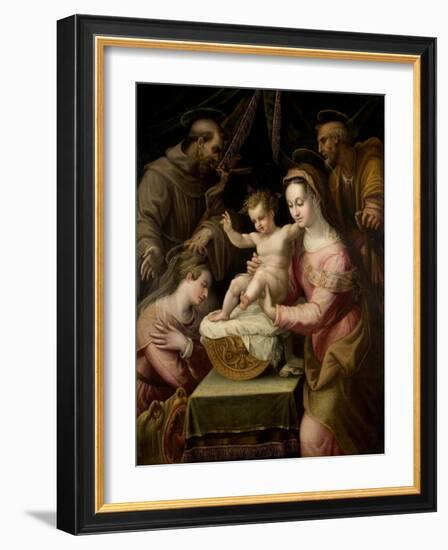 Holy Family with Saints Margaret and Francis, 1578-Lavinia Fontana-Framed Giclee Print